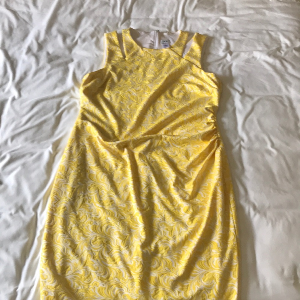 Yellow and white Cache dress